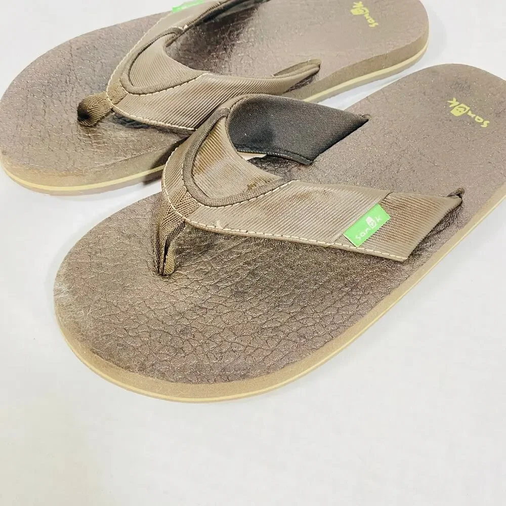 Sanuk Youth Root Beer Cozy Flip Flip Sandal Brown Sz 4-5 Youth Style SBS2914